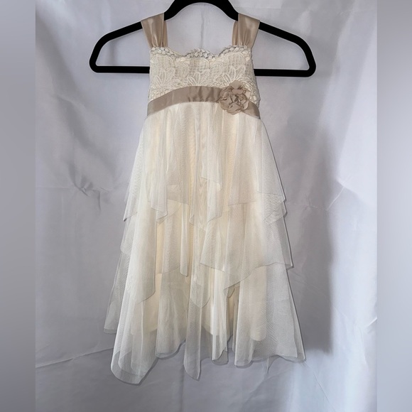 Biscotti Cream and Beige Dress Kids Size 6 - Picture 1 of 5